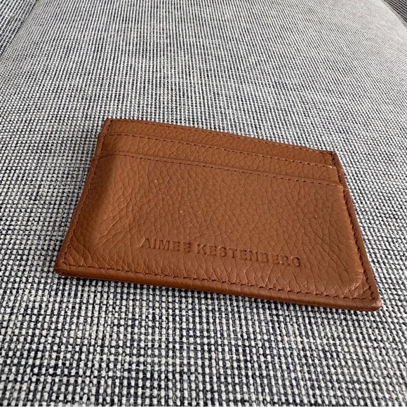 Aimee Kestenberg Brown Leather Coin Card Holder Small Size Practical Easy Use - Picture 2 of 4